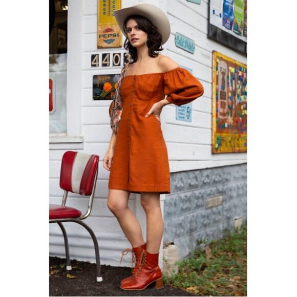 💕SPELL & THE GYPSY💕 Rani Mini Dress ~ Copper Medium M NWT - Picture 9 of 16